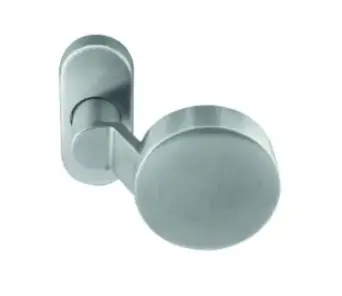 Knop vlak gekropt ovaal rozet excl. stift  