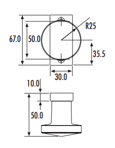 394 F1 (knop op rozet_rechthoekig)