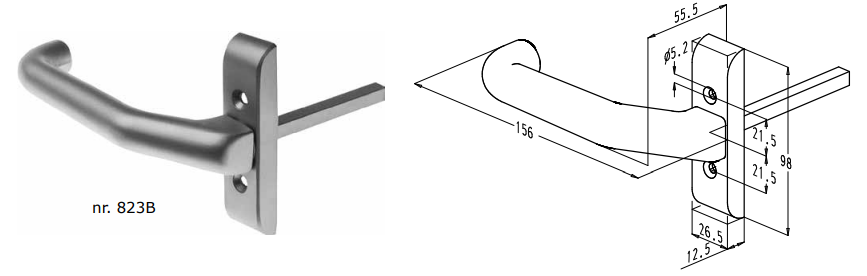 823B Sobinco rolluikkruk met kortschild en ronde greep