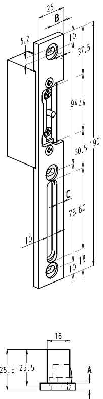 8355 sluitplaat voor elektrische deuropener