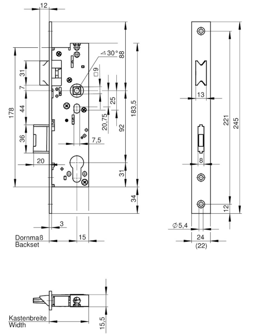 6677 Paniekslot Functie B ( gedeelde krukstift )