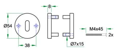 27228/BL Blindrozet (afdek) paar PF zwart