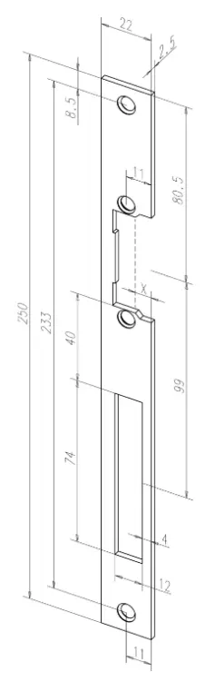 43435-01 sluitplaat deuropener RVS