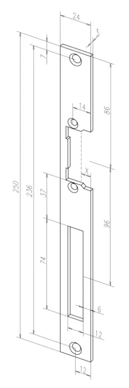 04935-01 sluitplaat deuropener RVS