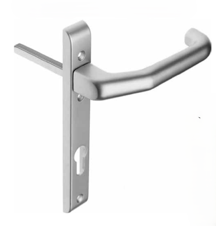 deurkruk met langschild en ronde greep