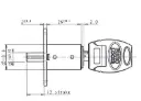Drukcilinder 26mm schuifdeurslot 0463 WOF Push Lock 90°