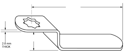 Sluitlip geplooid 1.6 x 45 mm 2.8 mm dik