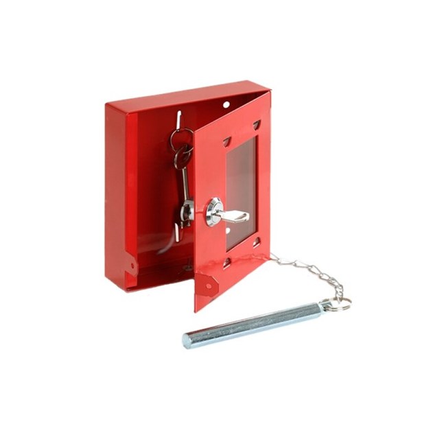 Noodsleutelkast rood met cilinder incl. klopper 