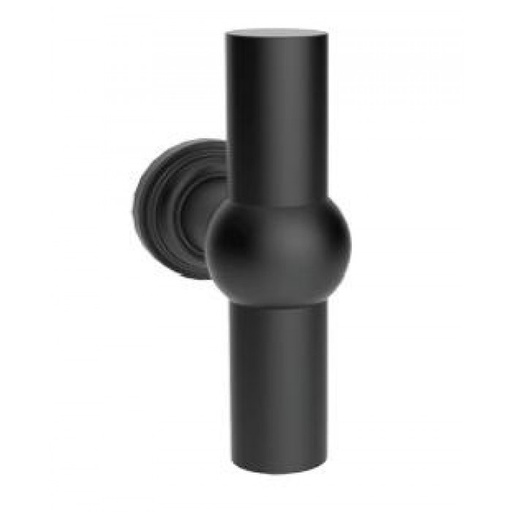 QUINCALUX deurtrekker 124-TT-60-01 Vaste T-KRUK ( deurknop ) ZWART op ronde rozet