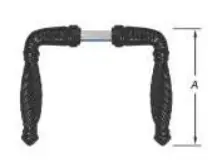 Pardaen S-2450-52-54 Pacostar Deurkrukset Smeedijzer incl. cilinderrozet ZWART