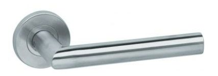 ARTITEC deurkruk W1012 Trio paar op rnd rozet m/PC roz.