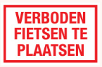 PIKT-O-NORM pictogram 17 VERBODEN FIETSEN TE PLAATSEN 400x250MM