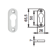 Dieckmann 1393/0003 F1 cilinderrozet ovaal