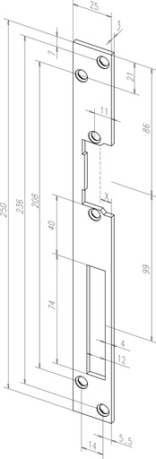eff eff 01002-01  Vlakke sluitplaat met nachtschootuitsparing, grijs