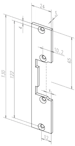 eff eff 09635-01 Sluitplaat deuropener RVS - kort model