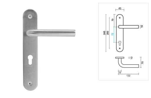 HDD Deurbeslag PRO L Shape Inox