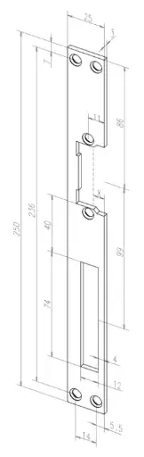 eff eff 02135-01 sluitplaat deuropener RVS