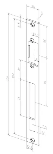 eff eff 69135-01 sluitplaat deuropener RVS PROFIX 2