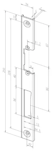 eff eff 39135 sluitplaat deuropener RVS