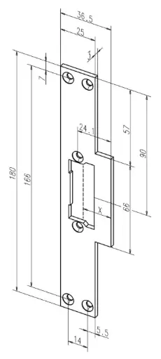 eff eff 23C35-01 sluitplaat deuropener RVS