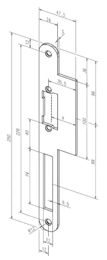 eff eff 52A35-01 sluitplaat deuropener RVS PROFIX 2