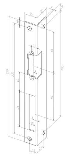 eff eff 06635 sluitplaat deuropener RVS