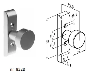 Sobinco Vaste knop op kortschild