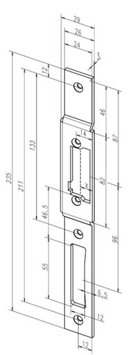 eff eff 26B Sluitplaat deuropener RVS