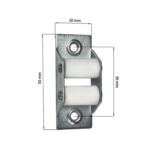 REFLEX Bandgeleider 18mm staal/2 rollen kunst.